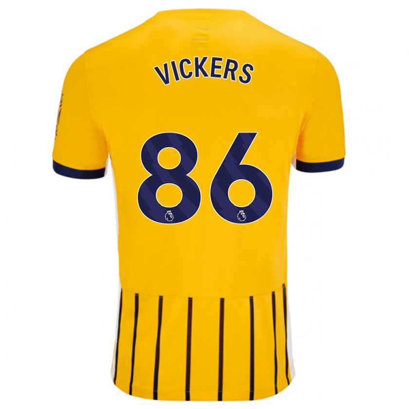 Kandiny Férfi Jacob Vickers #86 Arany Kék Csíkos Idegenbeli Jersey 2024/25 Mez Póló Ing