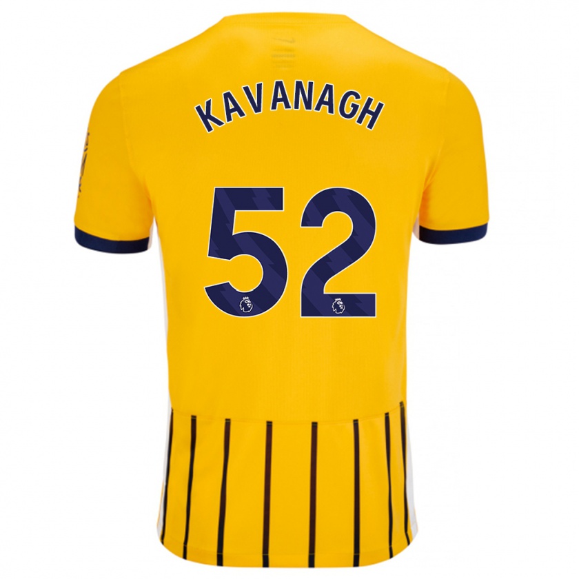 Kandiny Férfi Leigh Kavanagh #52 Arany Kék Csíkos Idegenbeli Jersey 2024/25 Mez Póló Ing