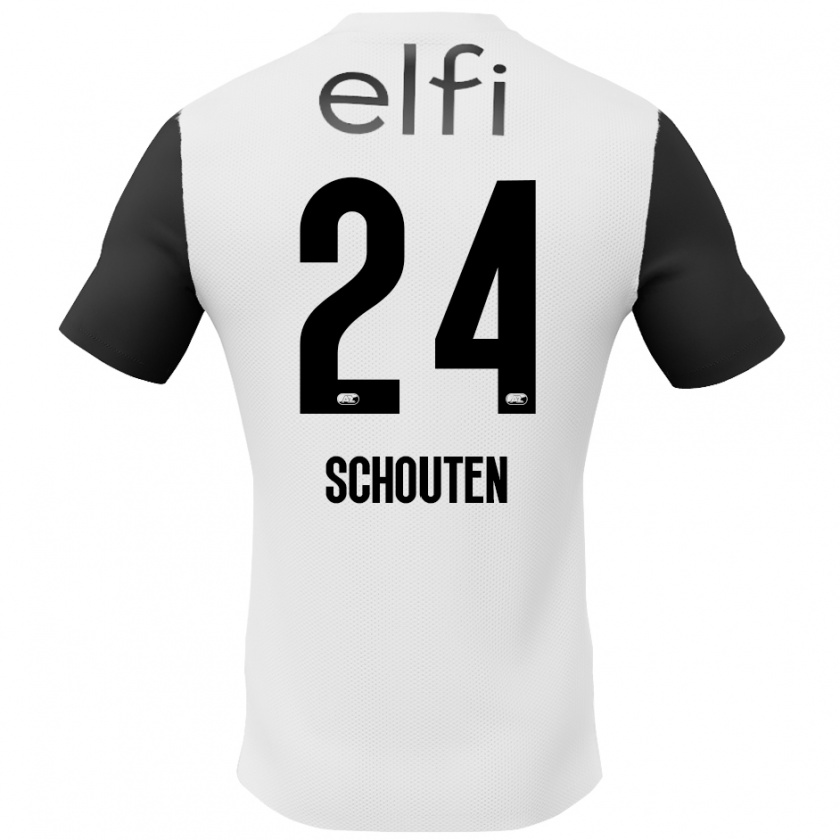 Kandiny Férfi Lewis Schouten #24 Fehér Fekete Idegenbeli Jersey 2024/25 Mez Póló Ing