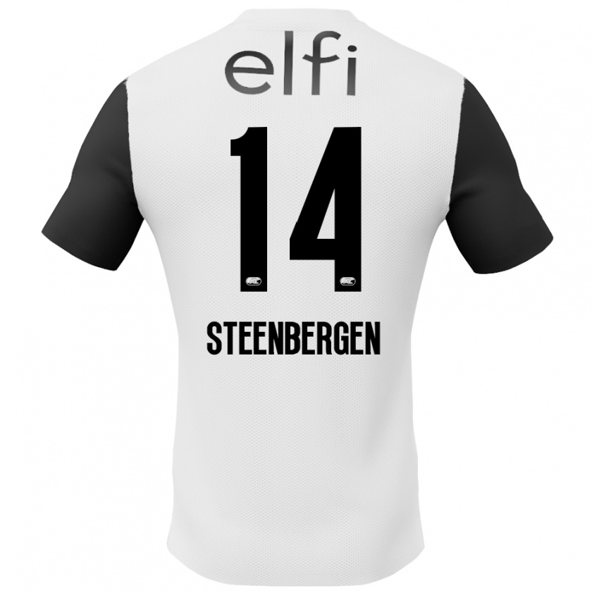 Kandiny Férfi Thom Steenbergen #14 Fehér Fekete Idegenbeli Jersey 2024/25 Mez Póló Ing