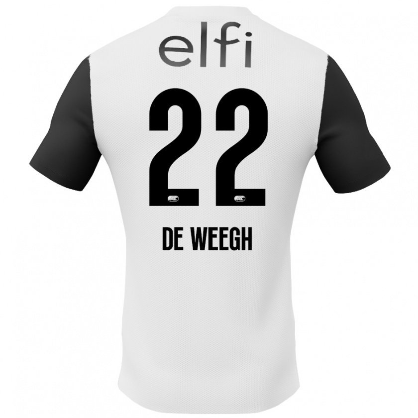 Kandiny Férfi Bo Op De Weegh #22 Fehér Fekete Idegenbeli Jersey 2024/25 Mez Póló Ing