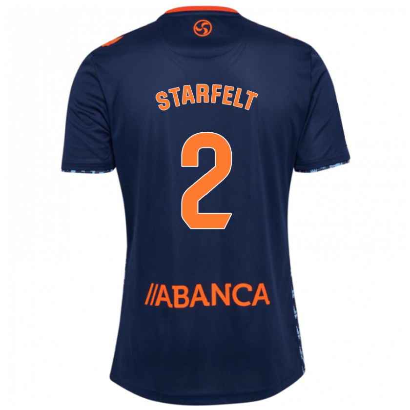 Kandiny Férfi Carl Starfelt #2 Sötétkék Idegenbeli Jersey 2024/25 Mez Póló Ing