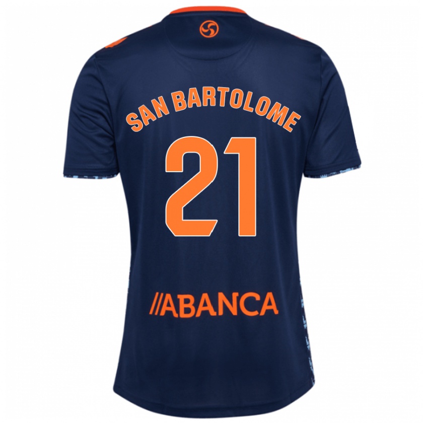 Kandiny Férfi Víctor San Bartolomé #21 Sötétkék Idegenbeli Jersey 2024/25 Mez Póló Ing