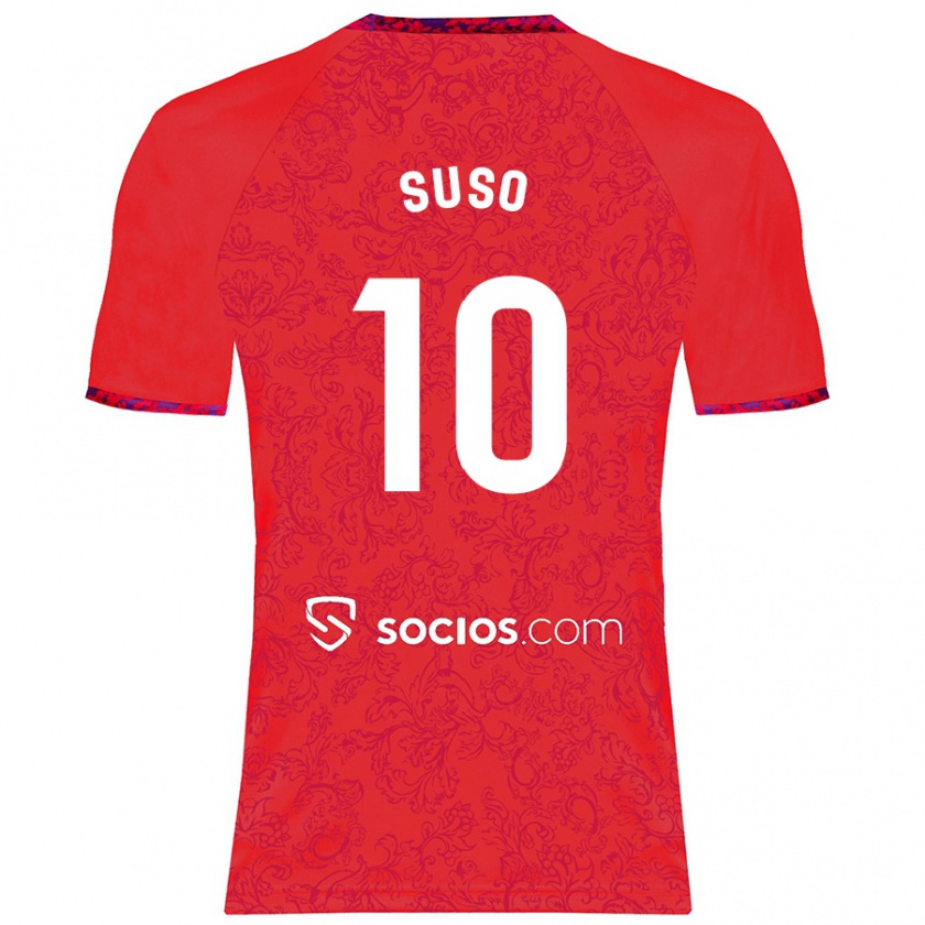 Kandiny Férfi Suso #10 Piros Idegenbeli Jersey 2024/25 Mez Póló Ing