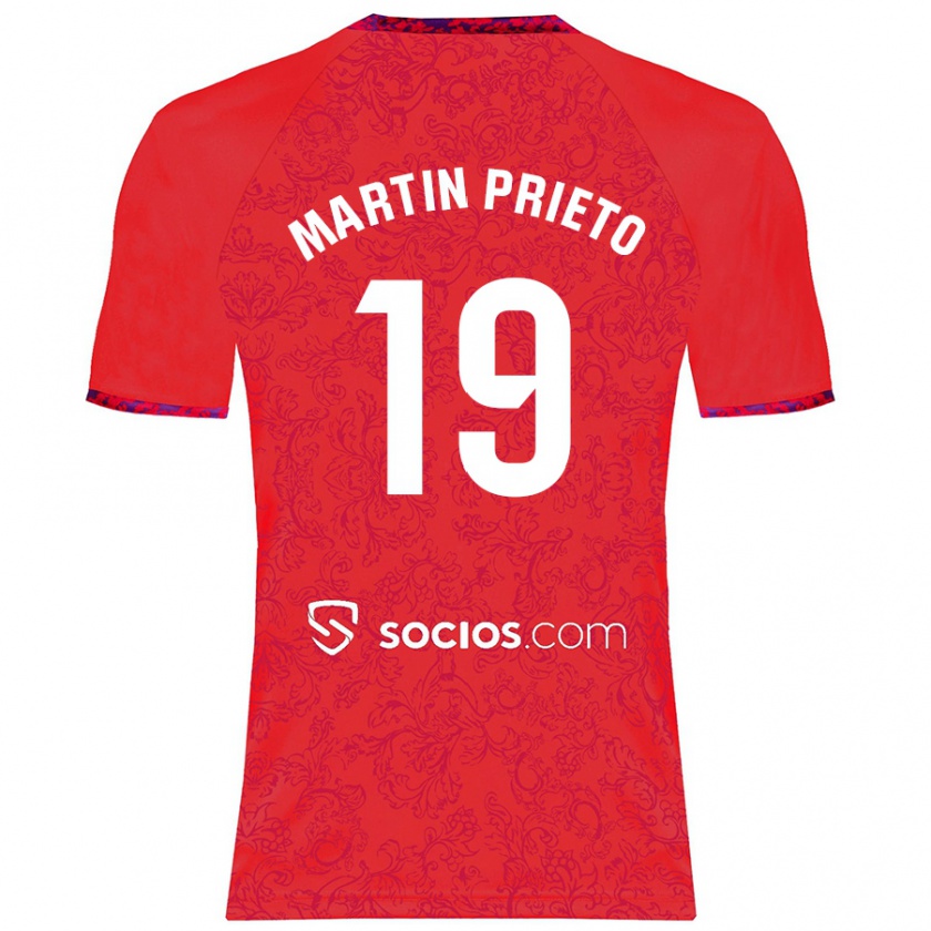 Kandiny Férfi Cristina Martín-Prieto Gutiérrez #19 Piros Idegenbeli Jersey 2024/25 Mez Póló Ing