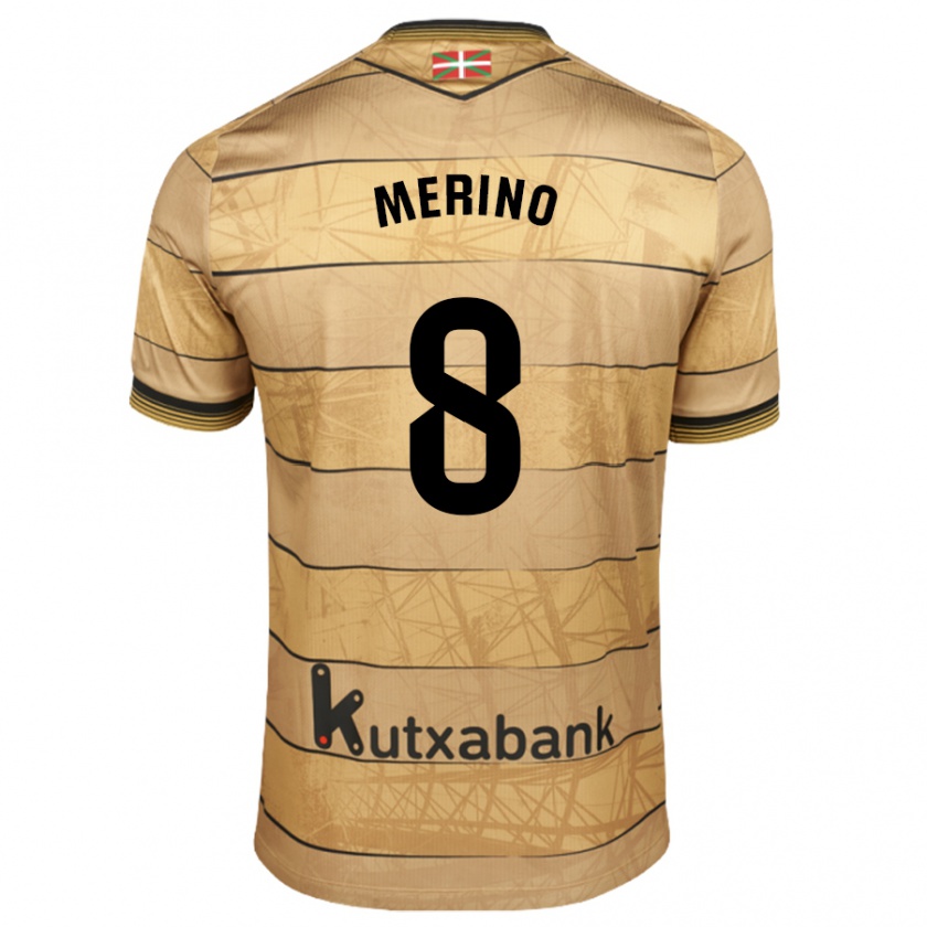 Kandiny Férfi Mikel Merino #8 Barna Idegenbeli Jersey 2024/25 Mez Póló Ing