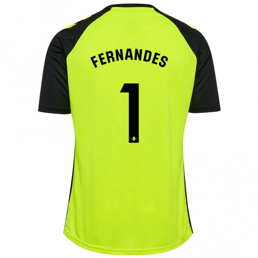 Kandiny Férfi Guilherme Fernandes #1 Fluoreszkáló Sárga Fekete Idegenbeli Jersey 2024/25 Mez Póló Ing