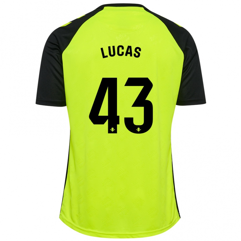 Kandiny Férfi Lucas Alcázar #43 Fluoreszkáló Sárga Fekete Idegenbeli Jersey 2024/25 Mez Póló Ing