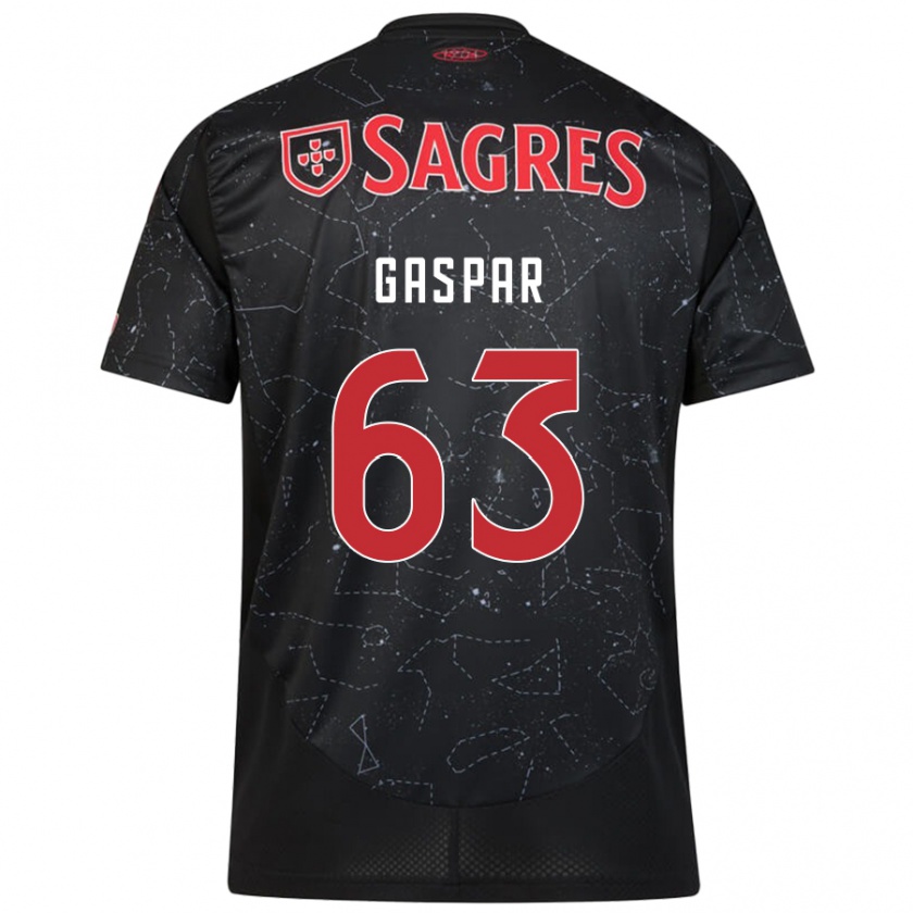 Kandiny Férfi Guilherme Gaspar #63 Fekete Piros Idegenbeli Jersey 2024/25 Mez Póló Ing