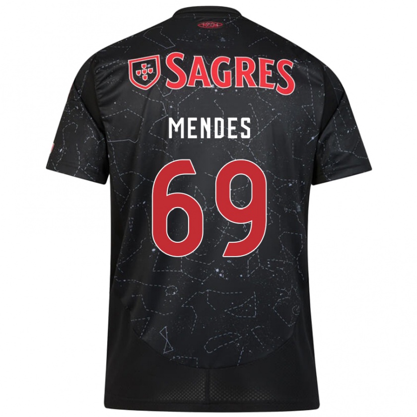 Kandiny Férfi Vladimir Mendes #69 Fekete Piros Idegenbeli Jersey 2024/25 Mez Póló Ing