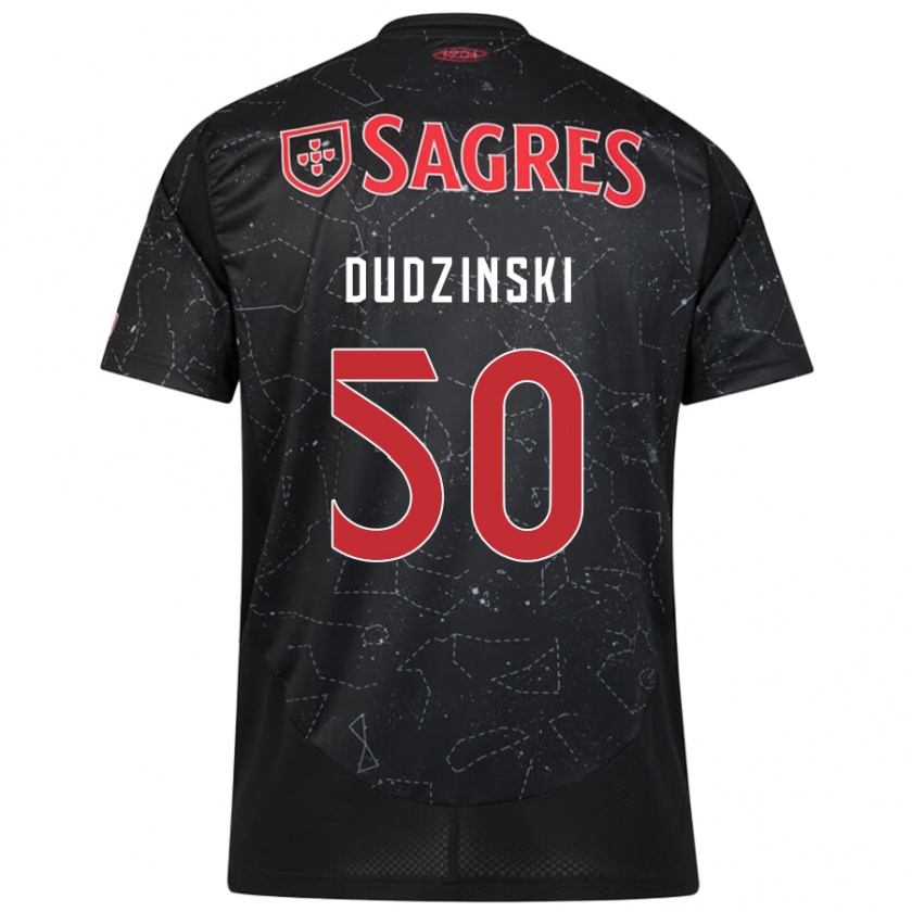 Kandiny Férfi Marcel Dudzinski #50 Fekete Piros Idegenbeli Jersey 2024/25 Mez Póló Ing