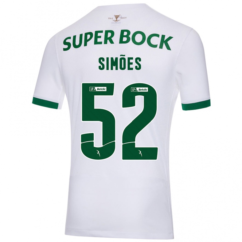 Kandiny Férfi João Simões #52 Fehér Zöld Idegenbeli Jersey 2024/25 Mez Póló Ing