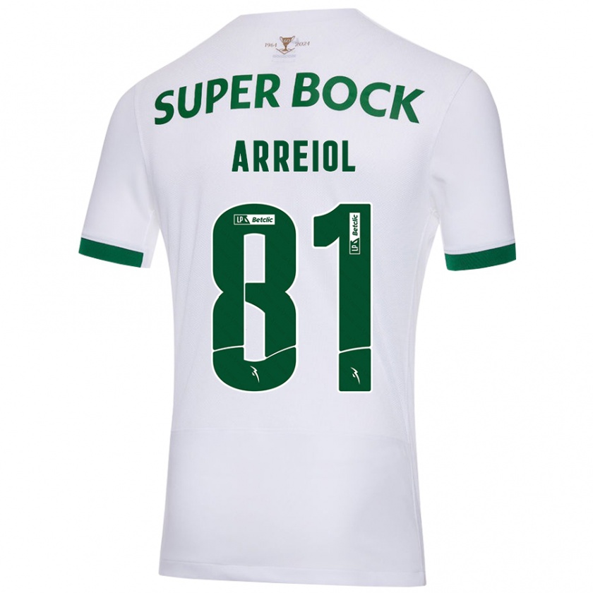 Kandiny Férfi Henrique Arreiol #81 Fehér Zöld Idegenbeli Jersey 2024/25 Mez Póló Ing