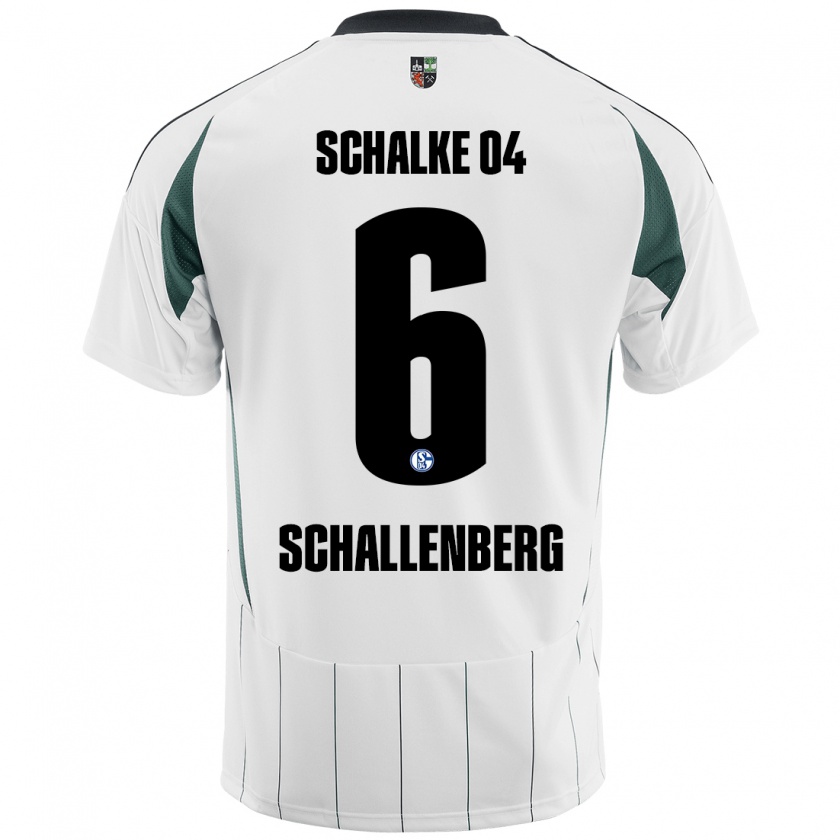 Kandiny Férfi Ron Schallenberg #6 Fehér Zöld Idegenbeli Jersey 2024/25 Mez Póló Ing