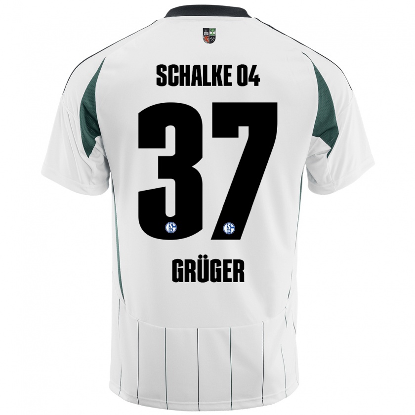 Kandiny Férfi Max Grüger #37 Fehér Zöld Idegenbeli Jersey 2024/25 Mez Póló Ing