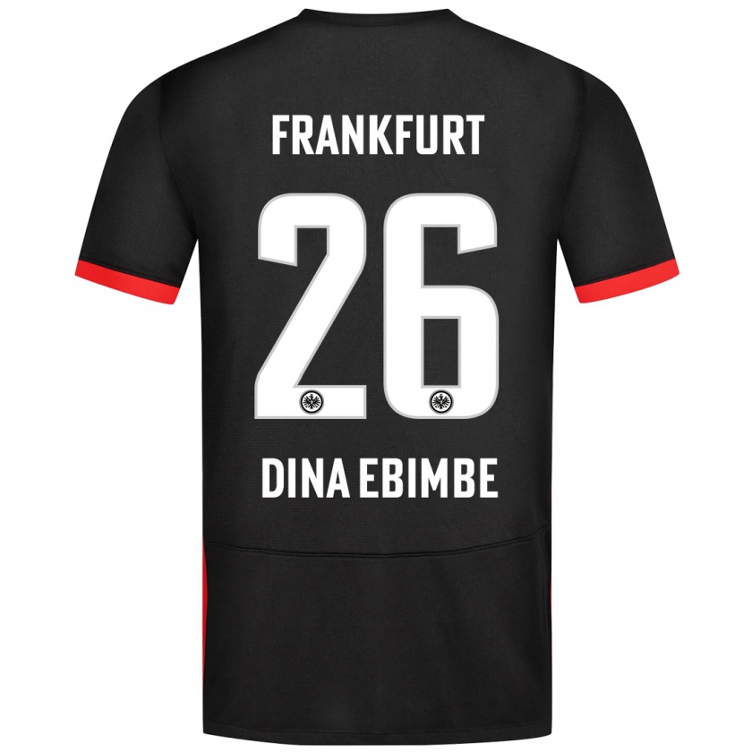 Kandiny Férfi Junior Dina Ebimbe #26 Fekete Idegenbeli Jersey 2024/25 Mez Póló Ing