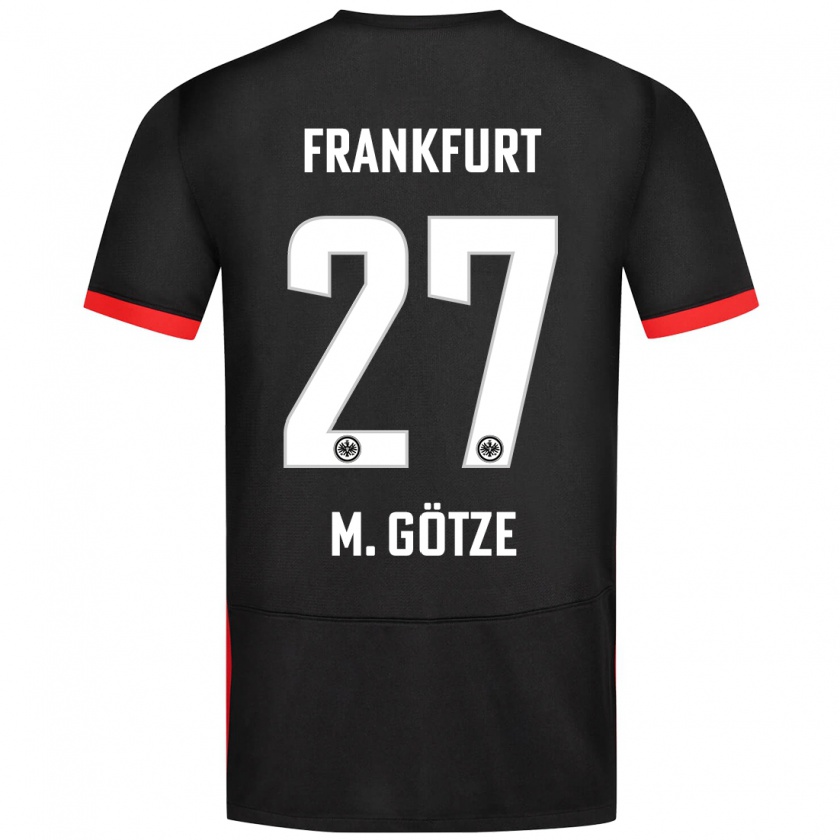 Kandiny Férfi Mario Götze #27 Fekete Idegenbeli Jersey 2024/25 Mez Póló Ing