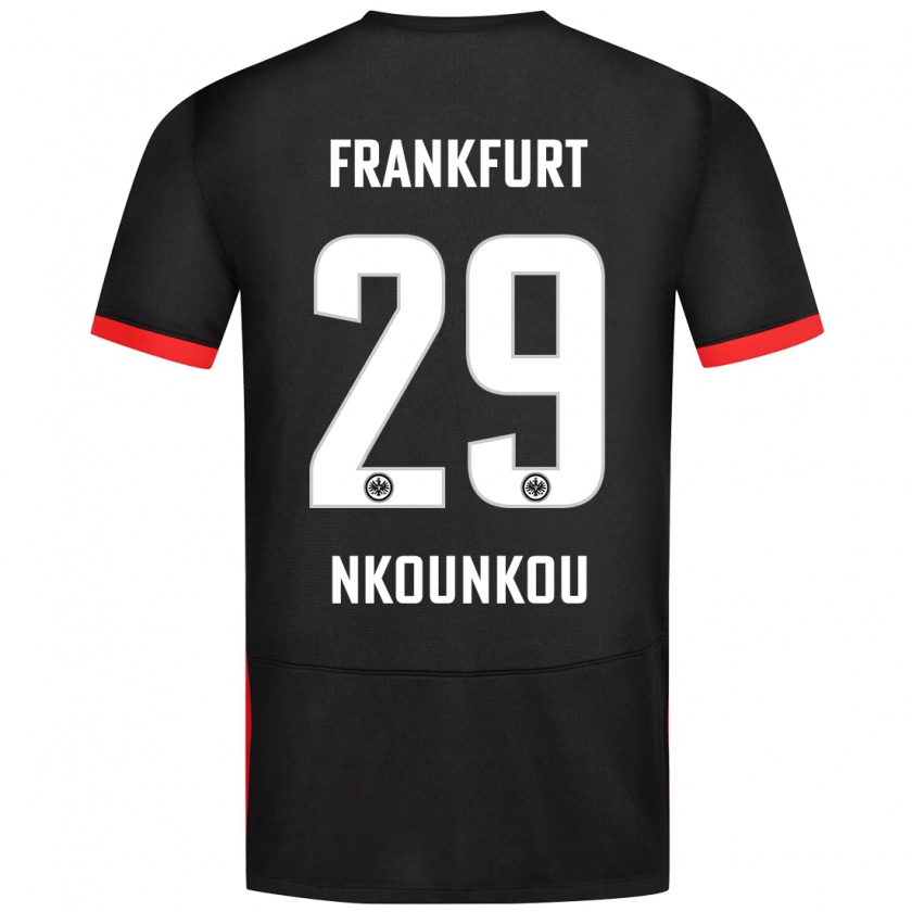 Kandiny Férfi Niels Nkounkou #29 Fekete Idegenbeli Jersey 2024/25 Mez Póló Ing