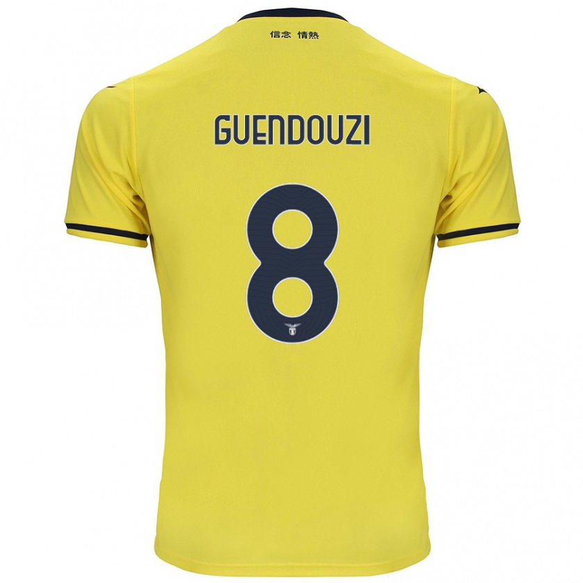 Kandiny Férfi Mattéo Guendouzi #8 Sárga Idegenbeli Jersey 2024/25 Mez Póló Ing