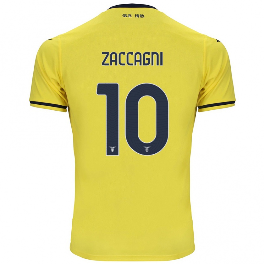 Kandiny Férfi Mattia Zaccagni #10 Sárga Idegenbeli Jersey 2024/25 Mez Póló Ing