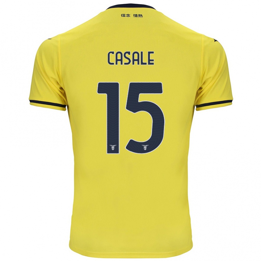 Kandiny Férfi Nicolò Casale #15 Sárga Idegenbeli Jersey 2024/25 Mez Póló Ing