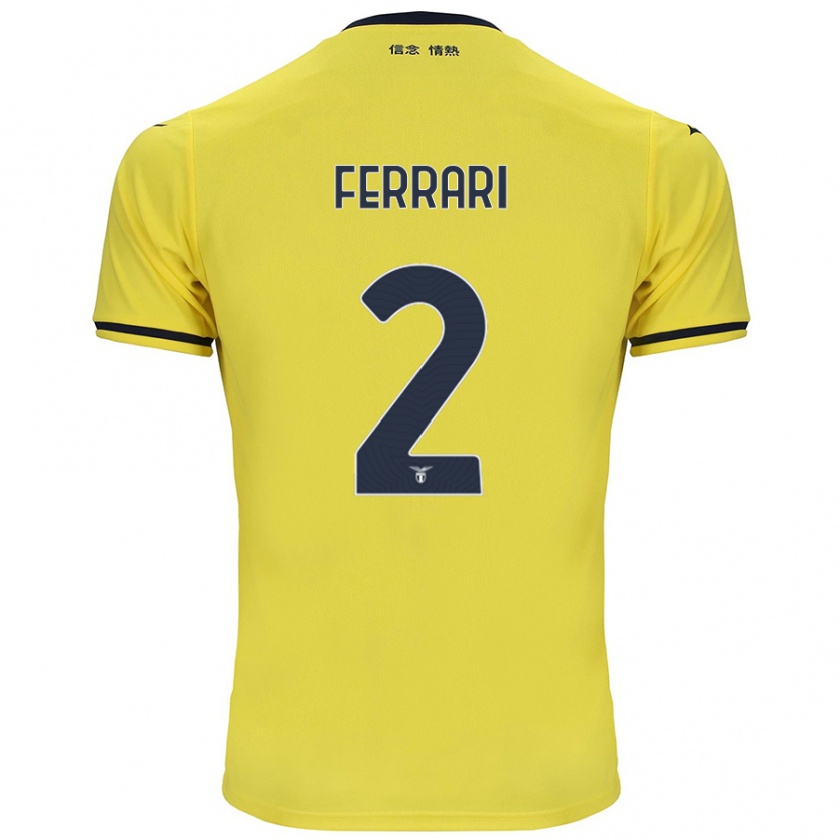 Kandiny Férfi Lorenzo Ferrari #2 Sárga Idegenbeli Jersey 2024/25 Mez Póló Ing