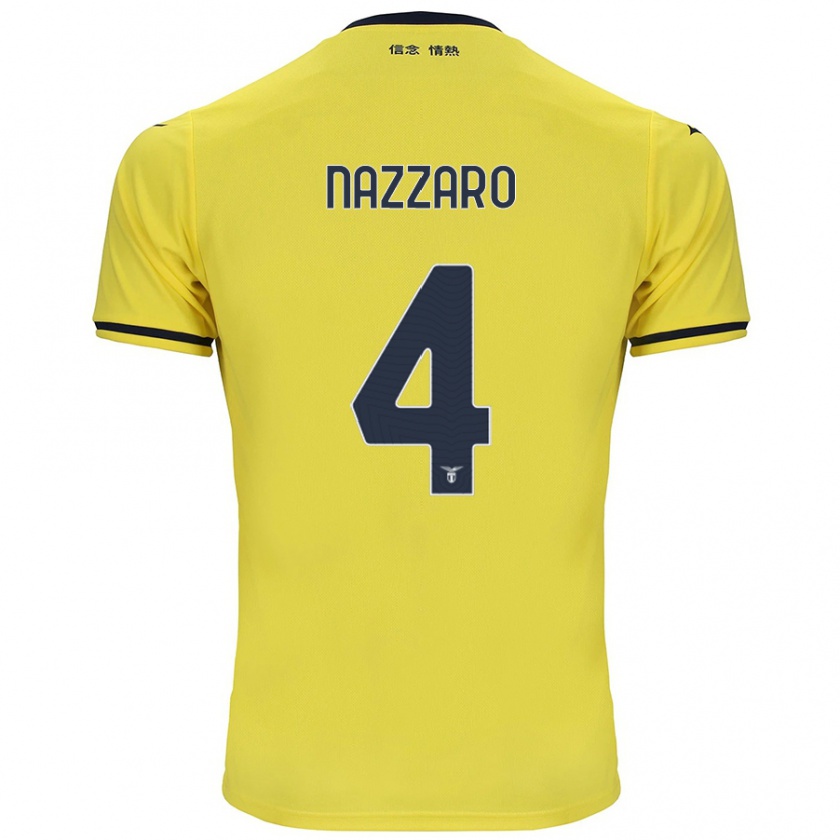 Kandiny Férfi Marco Nazzaro #4 Sárga Idegenbeli Jersey 2024/25 Mez Póló Ing