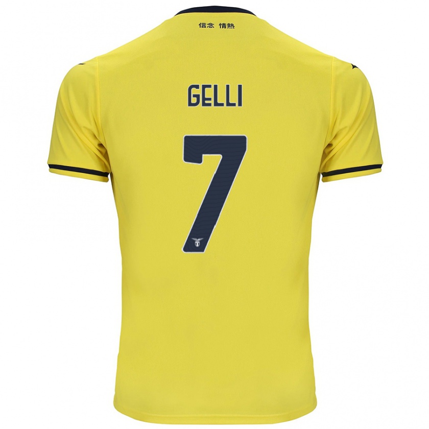 Kandiny Férfi Valerio Gelli #7 Sárga Idegenbeli Jersey 2024/25 Mez Póló Ing