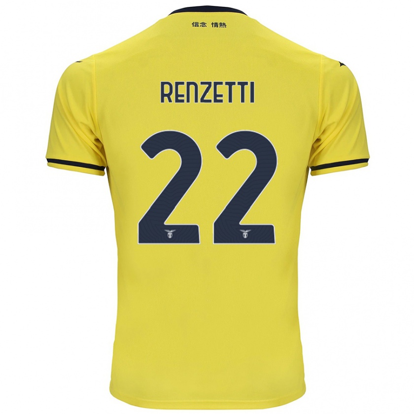 Kandiny Férfi Davide Renzetti #22 Sárga Idegenbeli Jersey 2024/25 Mez Póló Ing