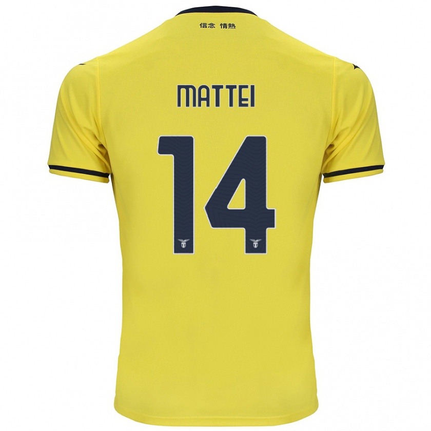 Kandiny Férfi Sarah Mattei #14 Sárga Idegenbeli Jersey 2024/25 Mez Póló Ing