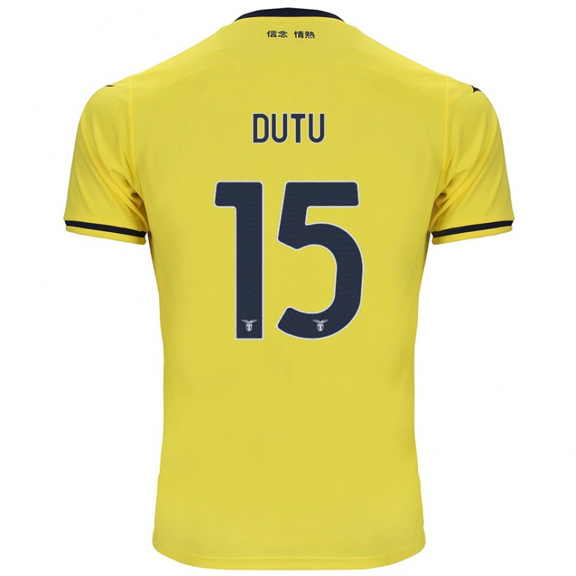 Kandiny Férfi Matteo Dutu #15 Sárga Idegenbeli Jersey 2024/25 Mez Póló Ing