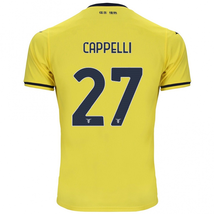 Kandiny Férfi Tommaso Cappelli #27 Sárga Idegenbeli Jersey 2024/25 Mez Póló Ing