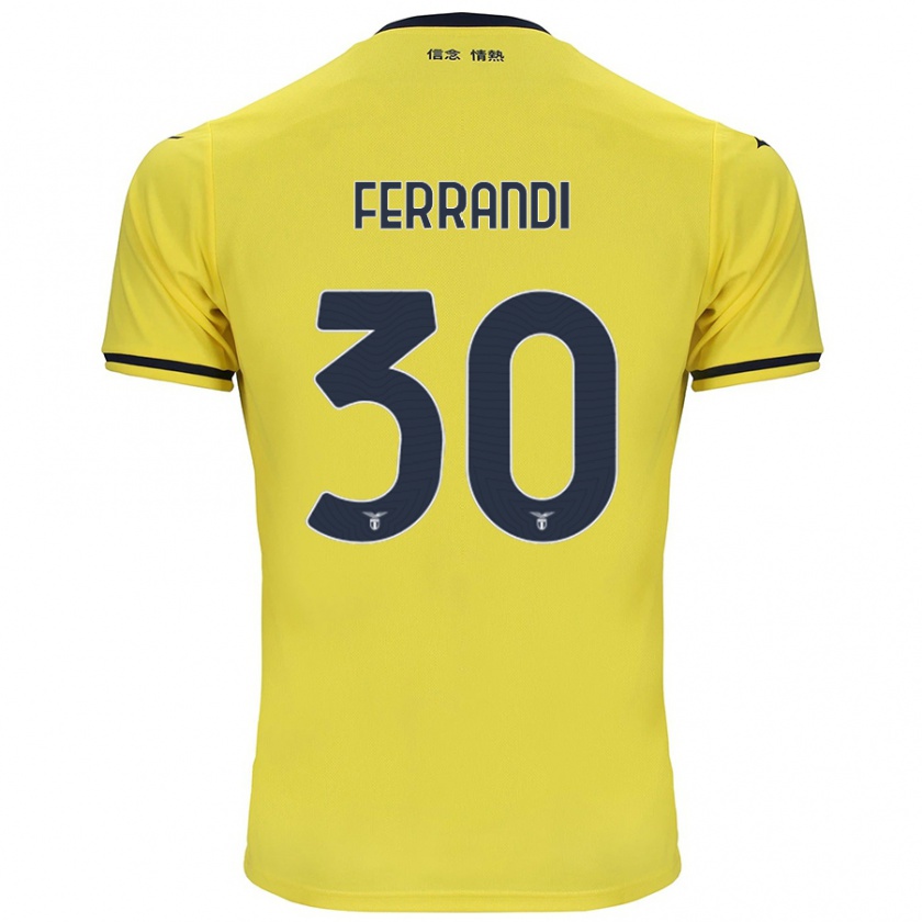 Kandiny Férfi Giulia Ferrandi #30 Sárga Idegenbeli Jersey 2024/25 Mez Póló Ing