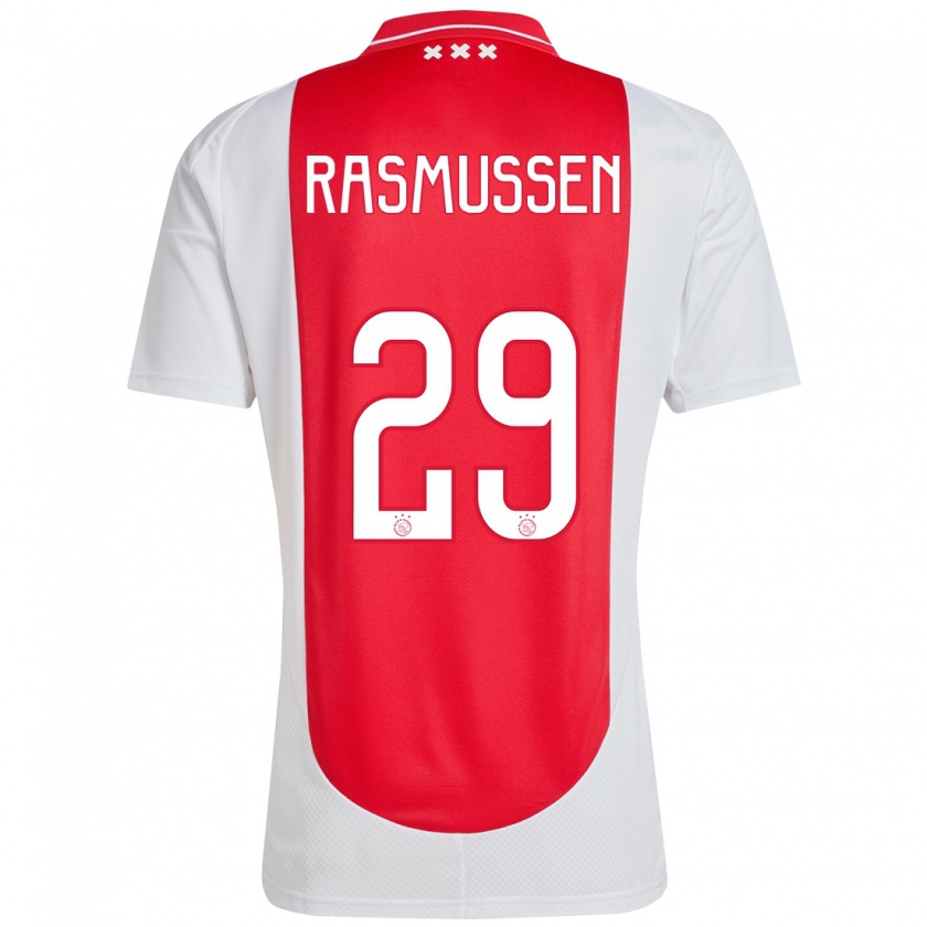 Kandiny Női Christian Rasmussen #29 Piros Fehér Hazai Jersey 2024/25 Mez Póló Ing