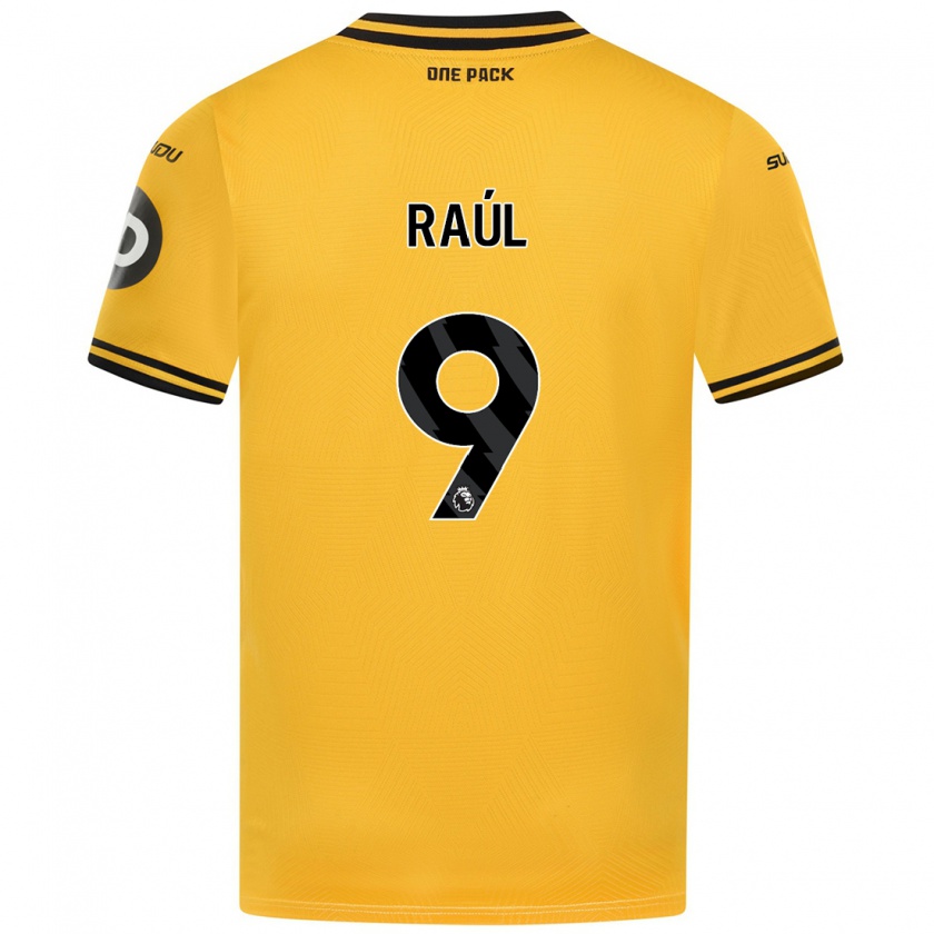 Kandiny Női Raul Jimenez #9 Sárga Hazai Jersey 2024/25 Mez Póló Ing