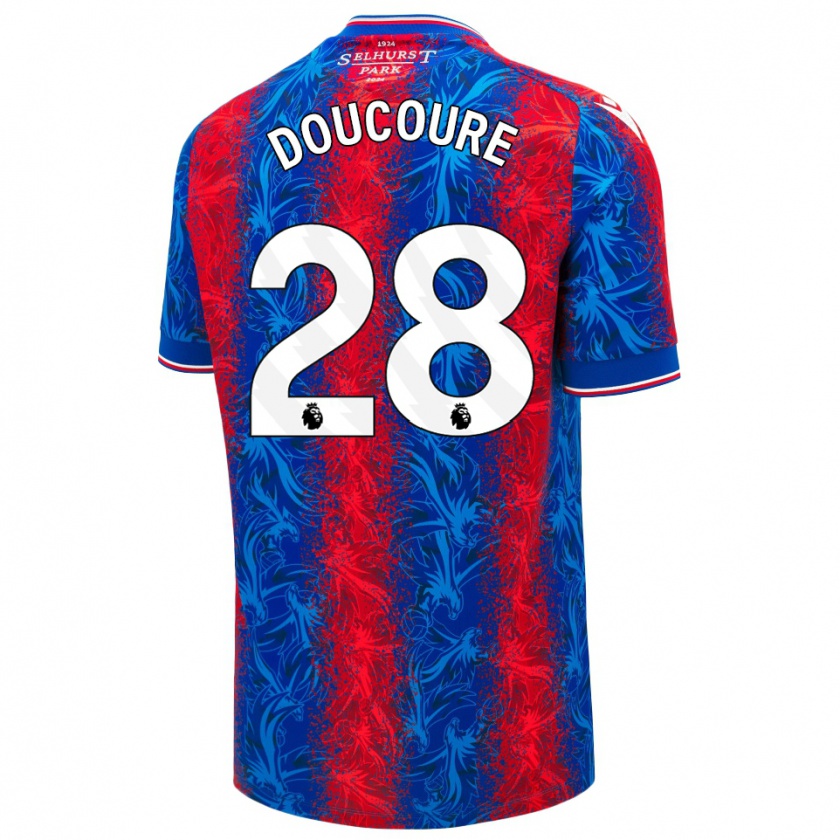 Kandiny Női Cheick Doucouré #28 Piros Kék Csíkok Hazai Jersey 2024/25 Mez Póló Ing