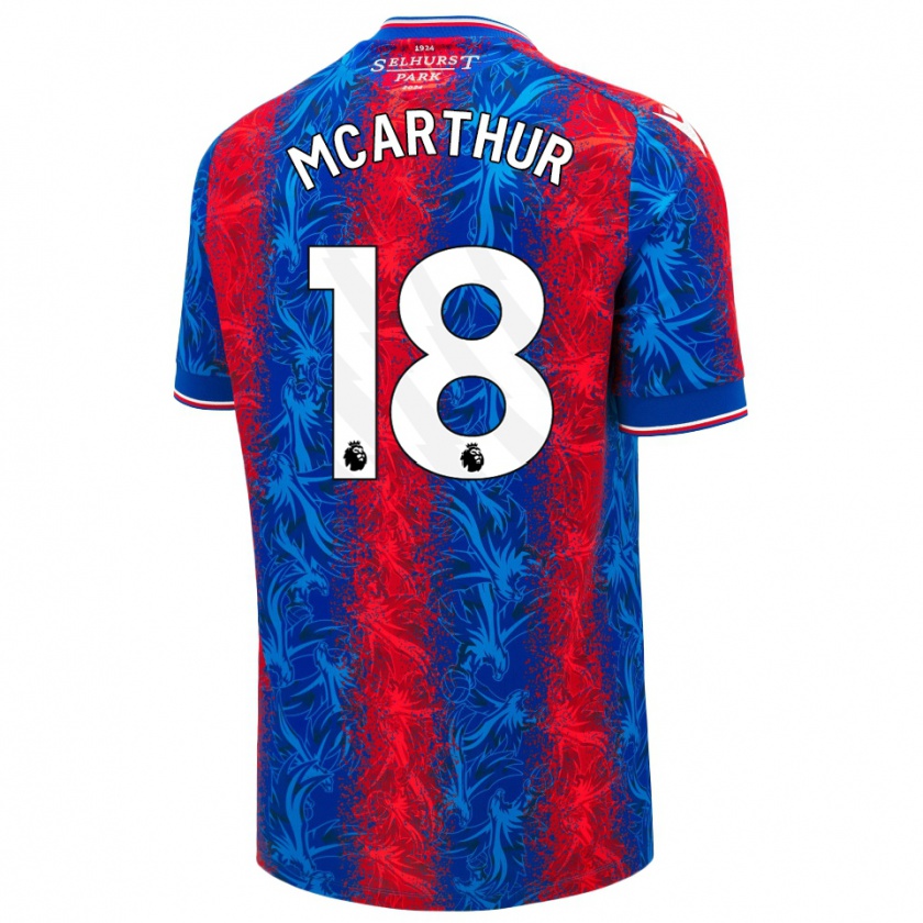 Kandiny Női James Mcarthur #18 Piros Kék Csíkok Hazai Jersey 2024/25 Mez Póló Ing