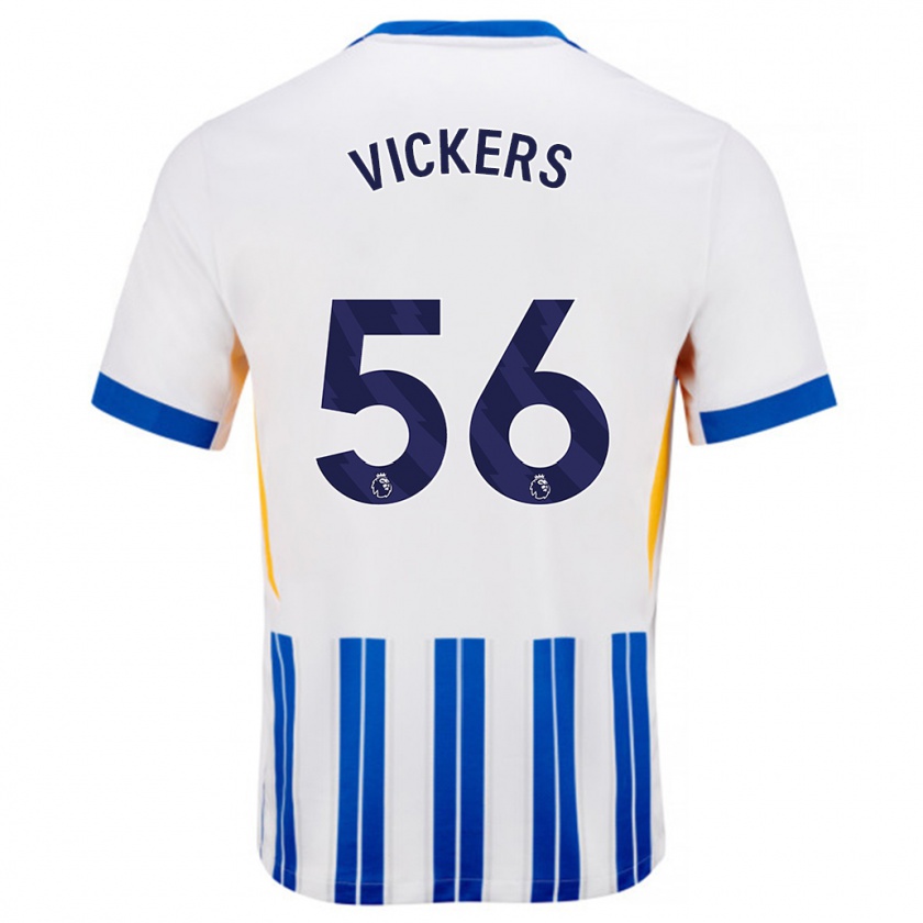 Kandiny Női Caylan Vickers #56 Fehér Kék Csíkos Hazai Jersey 2024/25 Mez Póló Ing