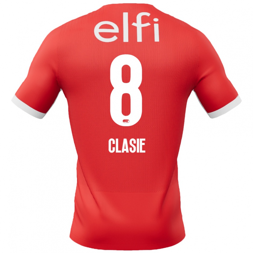 Kandiny Női Jordy Clasie #8 Piros Fehér Hazai Jersey 2024/25 Mez Póló Ing