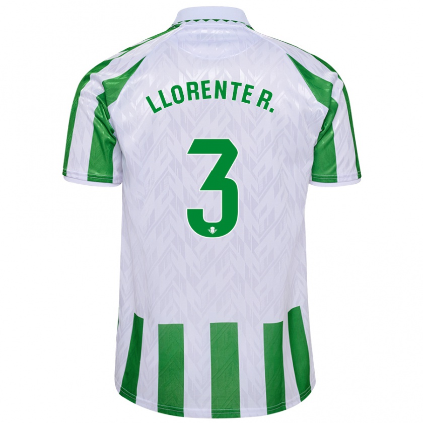 Kandiny Női Diego Llorente #3 Zöld Fehér Csíkok Hazai Jersey 2024/25 Mez Póló Ing