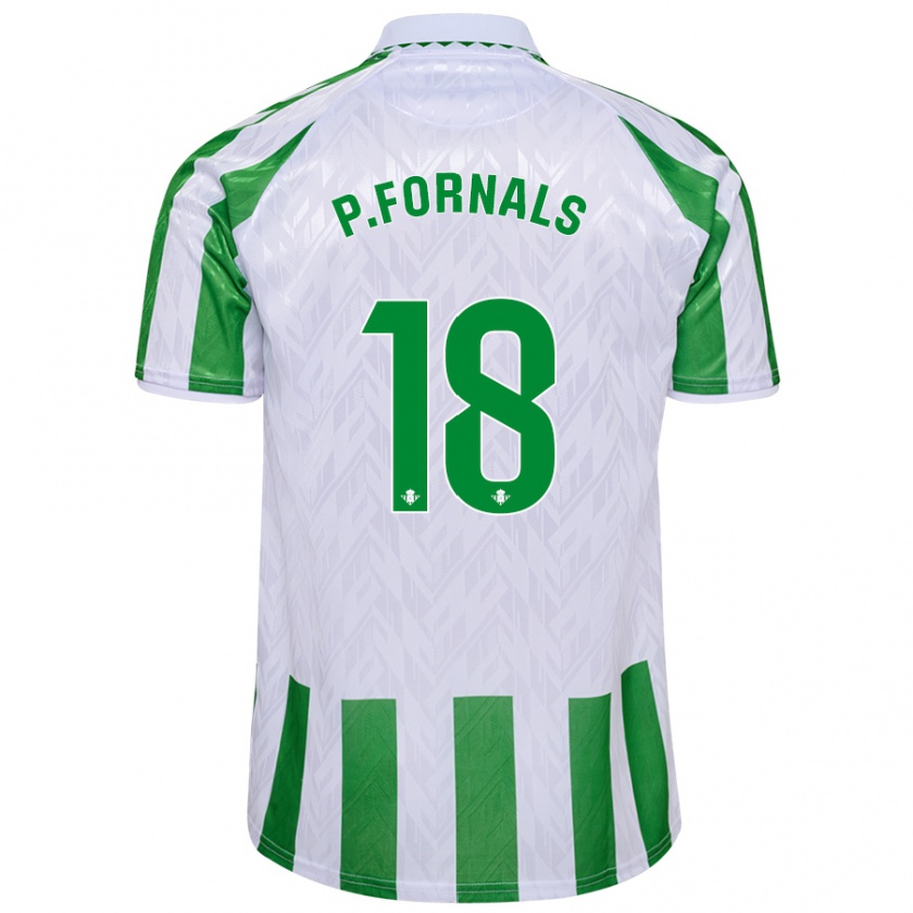 Kandiny Női Pablo Fornals #18 Zöld Fehér Csíkok Hazai Jersey 2024/25 Mez Póló Ing