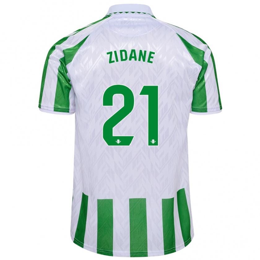 Kandiny Női Elyaz Zidane #21 Zöld Fehér Csíkok Hazai Jersey 2024/25 Mez Póló Ing