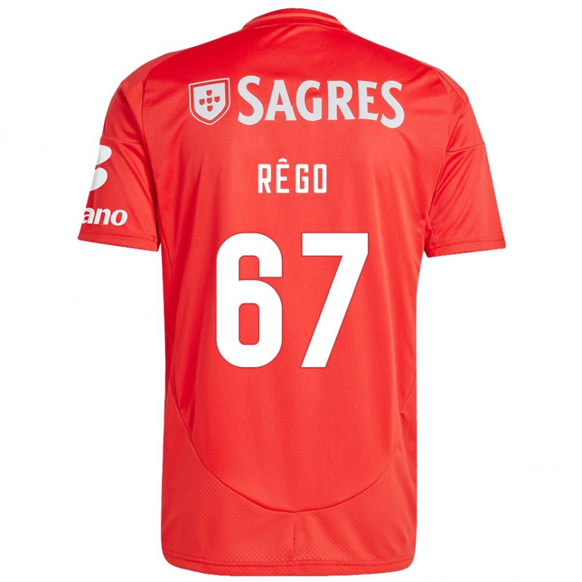 Kandiny Női Rodrigo Rêgo #67 Piros Fehér Hazai Jersey 2024/25 Mez Póló Ing