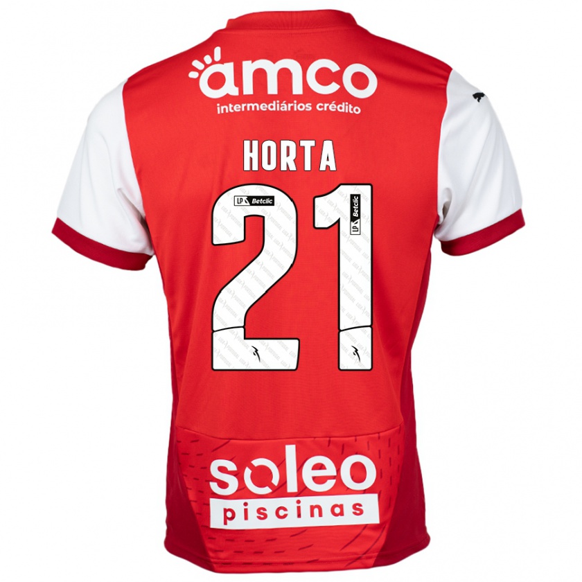 Kandiny Női Ricardo Horta #21 Piros Fehér Hazai Jersey 2024/25 Mez Póló Ing