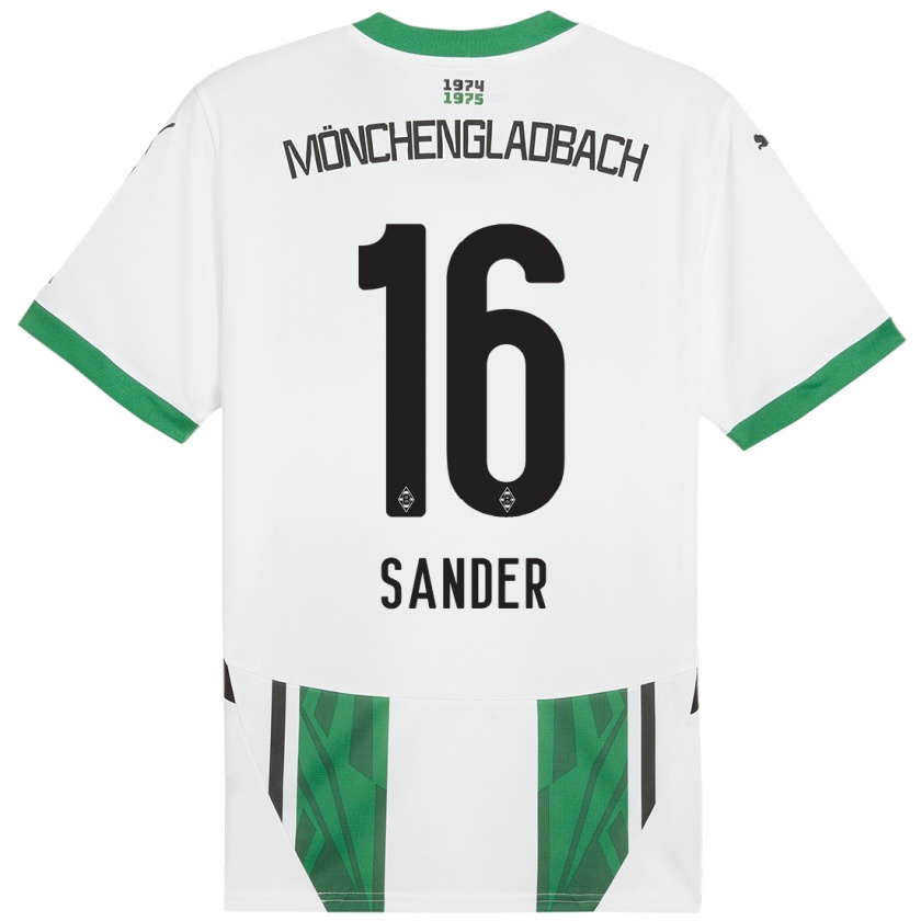 Kandiny Női Philipp Sander #16 Fehér Zöld Hazai Jersey 2024/25 Mez Póló Ing