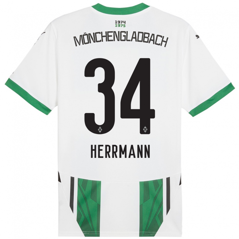 Kandiny Női Charles Herrmann #34 Fehér Zöld Hazai Jersey 2024/25 Mez Póló Ing