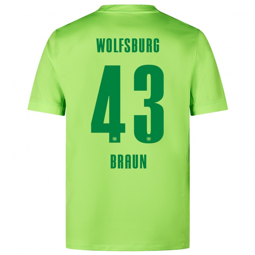 Kandiny Női Manuel Braun #43 Fluoreszkáló Zöld Hazai Jersey 2024/25 Mez Póló Ing