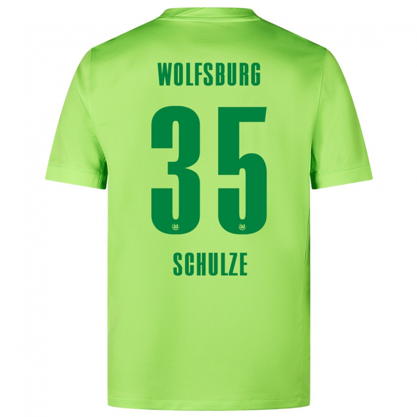 Kandiny Női Philipp Schulze #35 Fluoreszkáló Zöld Hazai Jersey 2024/25 Mez Póló Ing