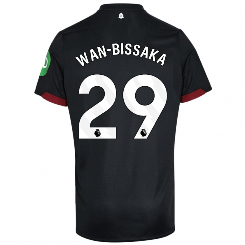 Kandiny Női Aaron Wan-Bissaka #29 Fekete Fehér Idegenbeli Jersey 2024/25 Mez Póló Ing