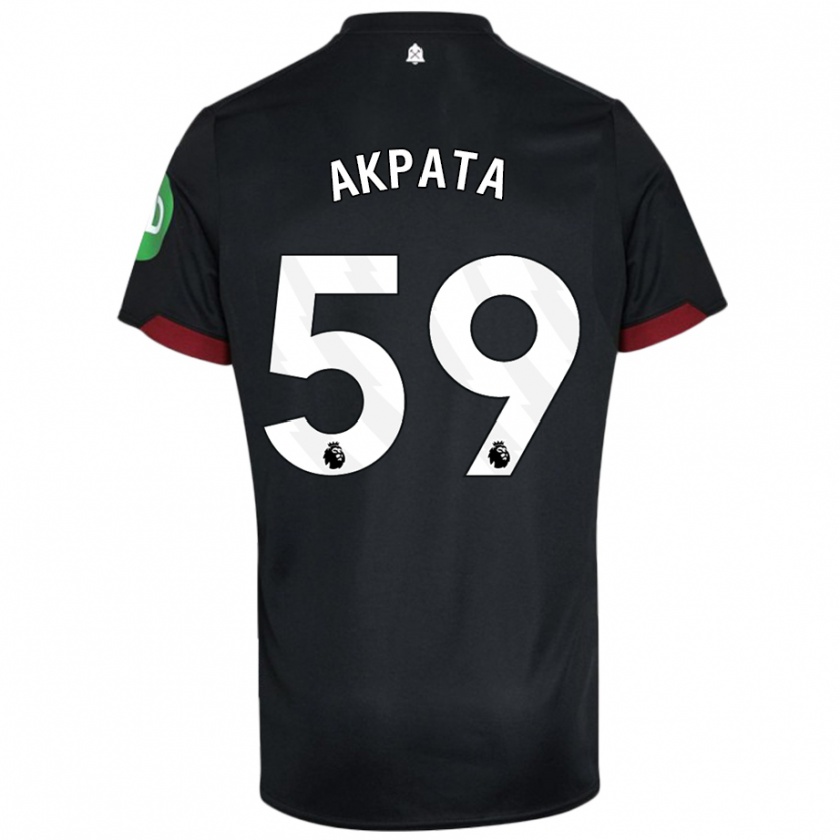 Kandiny Női Tyron Akpata #59 Fekete Fehér Idegenbeli Jersey 2024/25 Mez Póló Ing